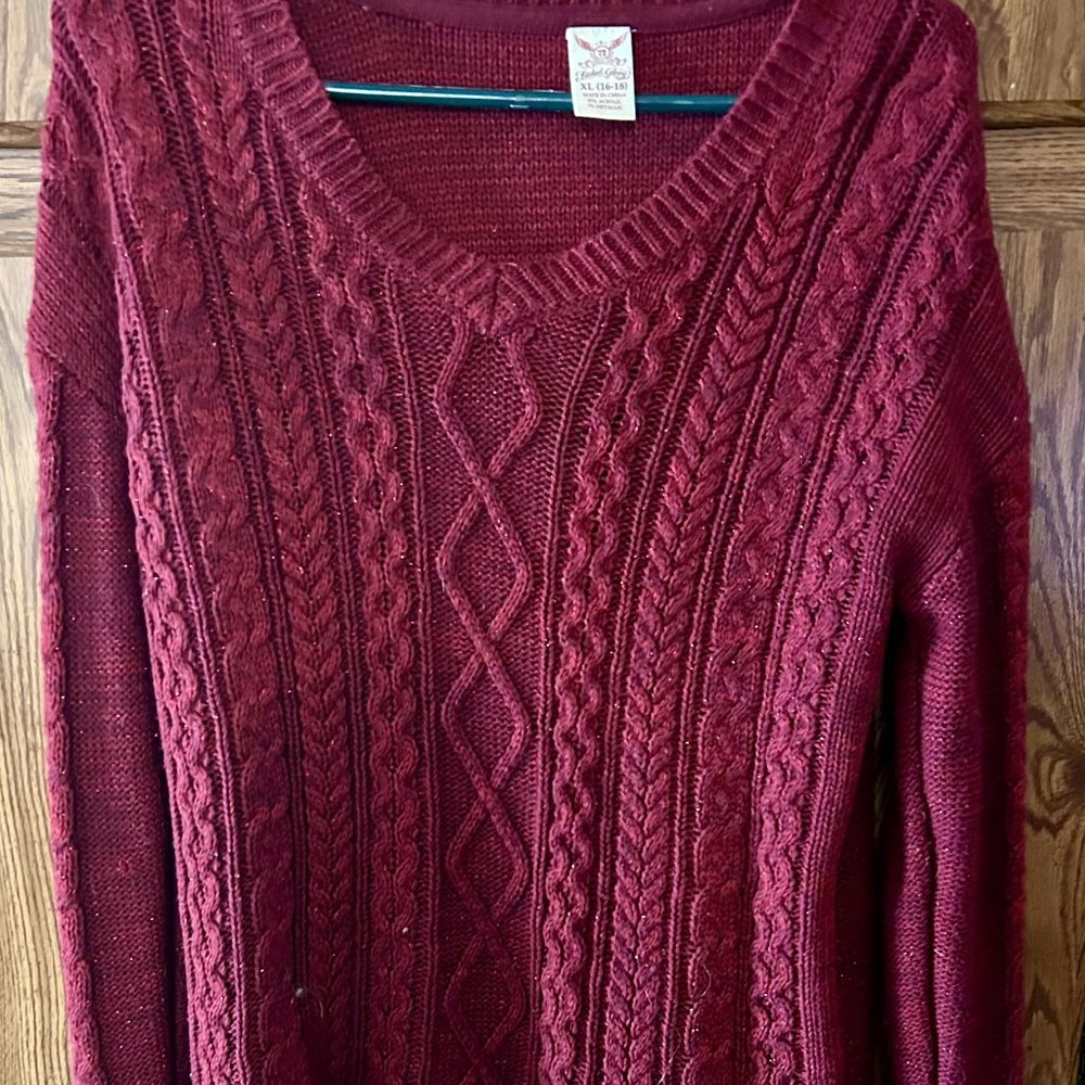 Rust Hand Knitted Wool Pullover